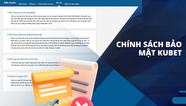Chính sách bảo mật KUBET Thông tin về chính sách tại nhà cái Ku casino